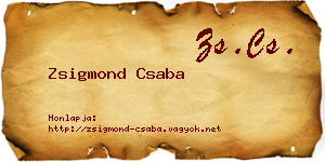Zsigmond Csaba névjegykártya